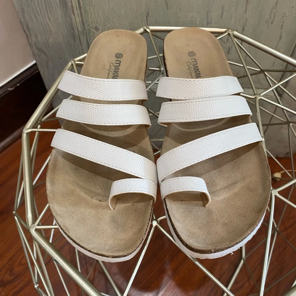 Makalu California Women’s Sandals White Olivia Size 8.5